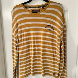 Striped Yellow and White Long Sleeve Shirt